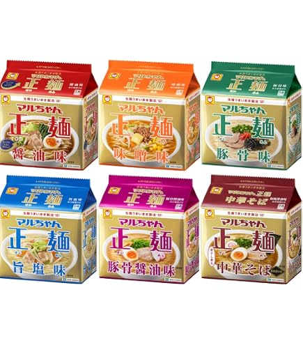 Amazon.co.jp: マルちゃん正麺 醤油 味噌 豚骨 塩！ 東洋水産 マル